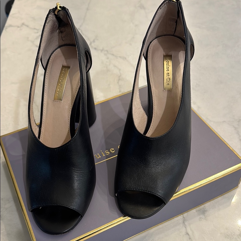 Louise et Cie Black Peep Toe Heels
